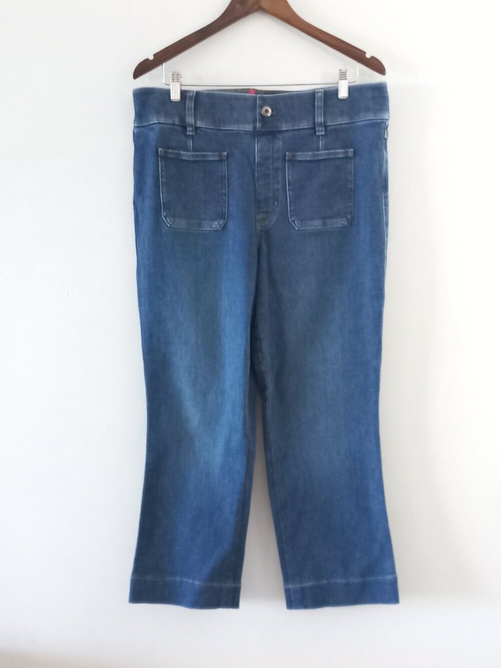 SPANX blue stretch denim slimming kick flare jeans